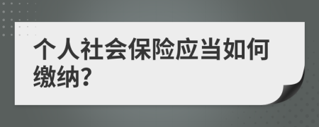 個(gè)人社會(huì)保險(xiǎn)應(yīng)當(dāng)如何繳納?