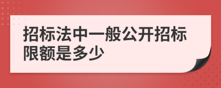 招標(biāo)法中一般公開招標(biāo)限額是多少