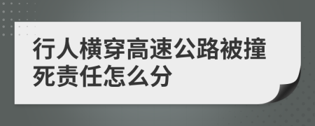 行人橫穿高速公路被撞死責(zé)任怎么分