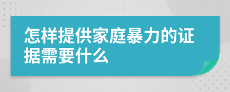 怎樣提供家庭暴力的證據(jù)需要什么