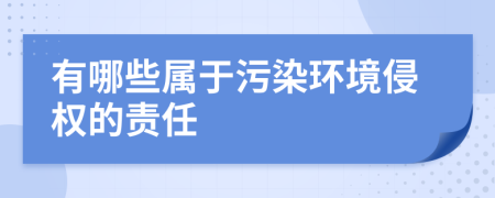 有哪些屬于污染環(huán)境侵權(quán)的責(zé)任