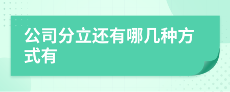 公司分立還有哪幾種方式有