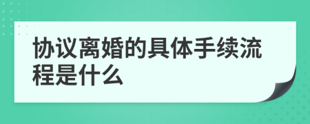 協(xié)議離婚的具體手續(xù)流程是什么