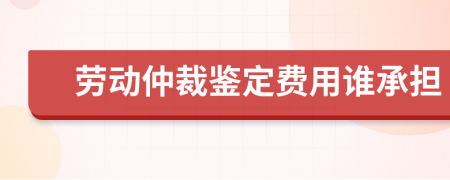 勞動(dòng)仲裁鑒定費(fèi)用誰承擔(dān)