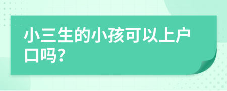 小三生的小孩可以上戶口嗎？