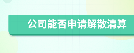 公司能否申請(qǐng)解散清算