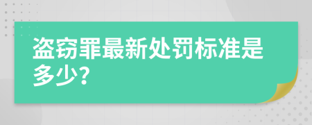 盜竊罪最新處罰標(biāo)準(zhǔn)是多少？
