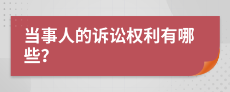 當(dāng)事人的訴訟權(quán)利有哪些？