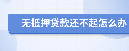 無抵押貸款還不起怎么辦