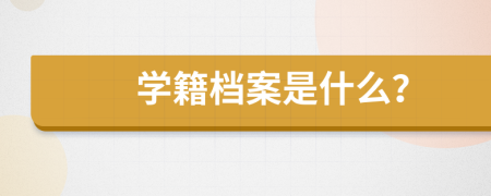 學(xué)籍檔案是什么？
