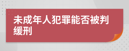 未成年人犯罪能否被判緩刑