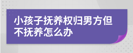 小孩子撫養(yǎng)權(quán)歸男方但不撫養(yǎng)怎么辦