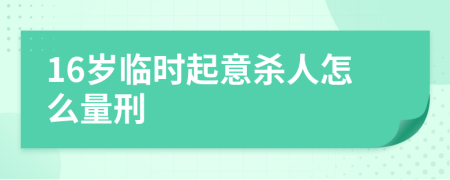 16歲臨時(shí)起意殺人怎么量刑