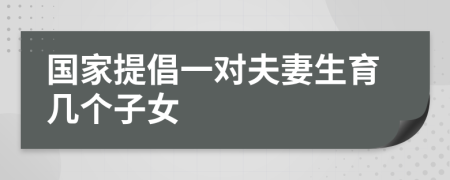 國家提倡一對夫妻生育幾個子女