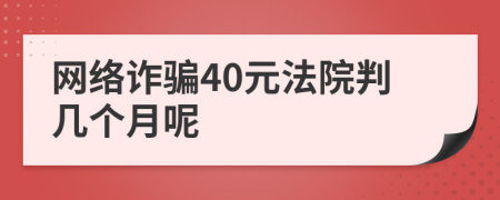 網(wǎng)絡(luò)詐騙40元法院判幾個月呢