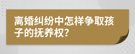 離婚糾紛中怎樣爭取孩子的撫養(yǎng)權(quán)？