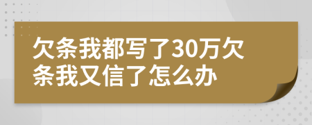 欠條我都寫了30萬欠條我又信了怎么辦