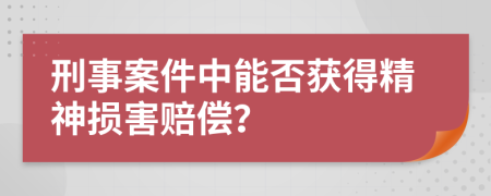刑事案件中能否獲得精神損害賠償？