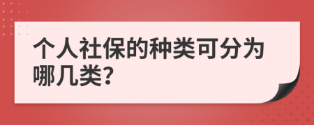 個(gè)人社保的種類(lèi)可分為哪幾類(lèi)？