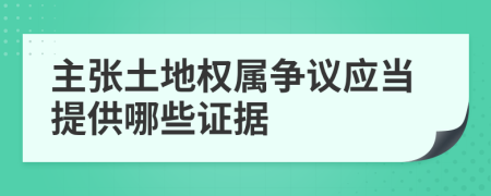 主張土地權屬爭議應當提供哪些證據(jù)