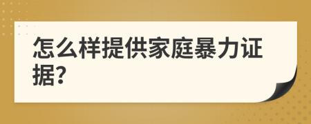 怎么樣提供家庭暴力證據？