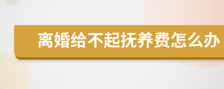 離婚給不起撫養(yǎng)費(fèi)怎么辦
