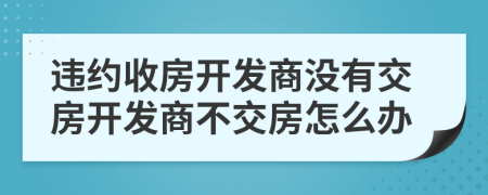違約收房開(kāi)發(fā)商沒(méi)有交房開(kāi)發(fā)商不交房怎么辦