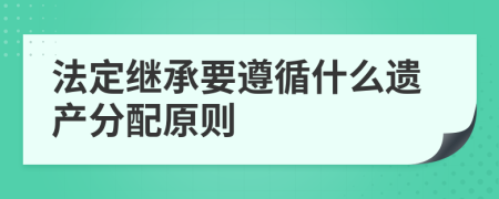 法定繼承要遵循什么遺產(chǎn)分配原則