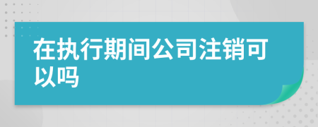 在執(zhí)行期間公司注銷可以嗎