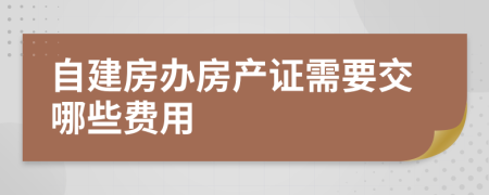 自建房辦房產(chǎn)證需要交哪些費(fèi)用