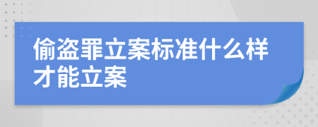 偷盜罪立案標(biāo)準(zhǔn)什么樣才能立案