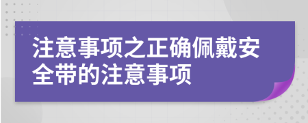 注意事項(xiàng)之正確佩戴安全帶的注意事項(xiàng)