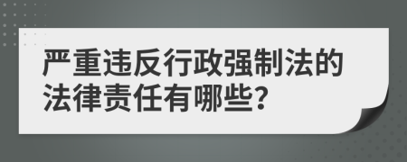 嚴(yán)重違反行政強(qiáng)制法的法律責(zé)任有哪些？
