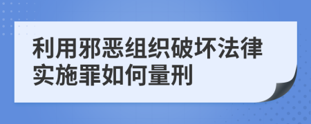 利用邪惡組織破壞法律實施罪如何量刑