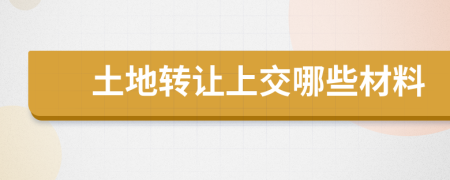 土地轉(zhuǎn)讓上交哪些材料