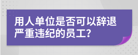用人單位是否可以辭退嚴重違紀的員工？