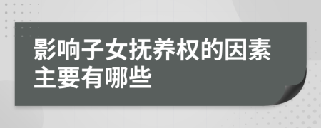 影響子女撫養(yǎng)權(quán)的因素主要有哪些