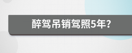 醉駕吊銷駕照5年？