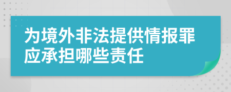 為境外非法提供情報(bào)罪應(yīng)承擔(dān)哪些責(zé)任