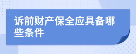 訴前財(cái)產(chǎn)保全應(yīng)具備哪些條件