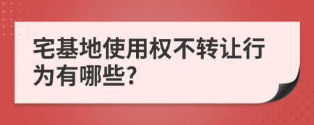 宅基地使用權不轉(zhuǎn)讓行為有哪些?