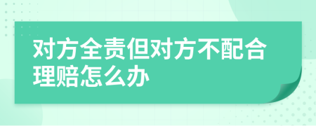 對方全責(zé)但對方不配合理賠怎么辦