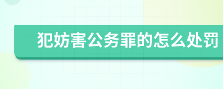 犯妨害公務(wù)罪的怎么處罰