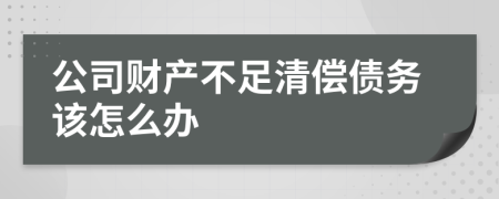 公司財(cái)產(chǎn)不足清償債務(wù)該怎么辦