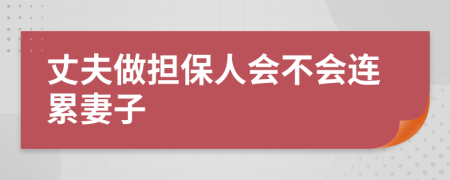 丈夫做擔(dān)保人會(huì)不會(huì)連累妻子