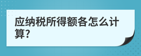 應納稅所得額各怎么計算?
