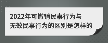 2022年可撤銷民事行為與無(wú)效民事行為的區(qū)別是怎樣的
