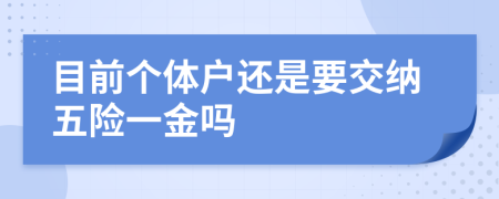 目前個體戶還是要交納五險一金嗎