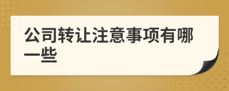 公司轉(zhuǎn)讓注意事項有哪一些