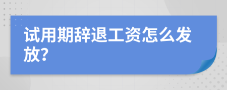 試用期辭退工資怎么發(fā)放？